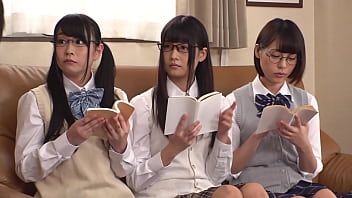 Watch as three bookish individuals succumb to their sexual desires upon encountering an unfamiliar male genitalia in this steamy Japanese amateur video